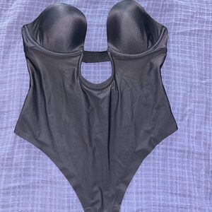 Black Strapless Bodysuit